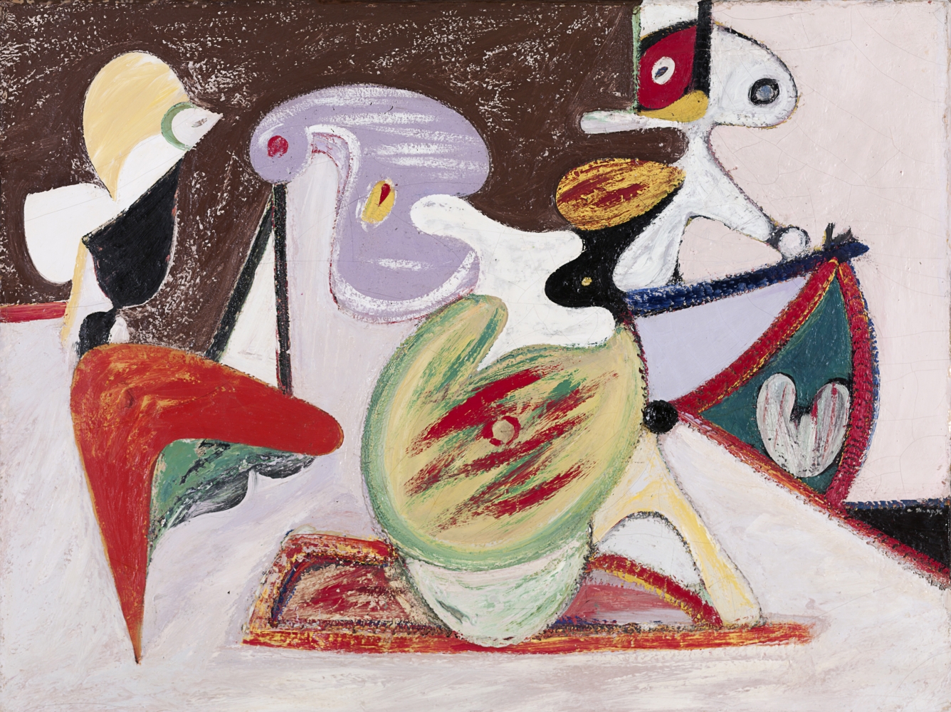 Xhorkom, 1936, oil on canvas, 36 x 48 in. (91.4 x 121.9 cm). Collection Albright-Knox Art Gallery, Buffalo, New York; Sarah Norton Goodyear Fund and Partial Gift of David K. Anderson to the Martha Jackson Collection at the Albright-Knox Art Gallery, 1999 (1999:8). Image courtesy Albright-Knox Art Gallery. Photograph by Tom Loonan and Brenda Bieger.&nbsp;[AGCR: P148]