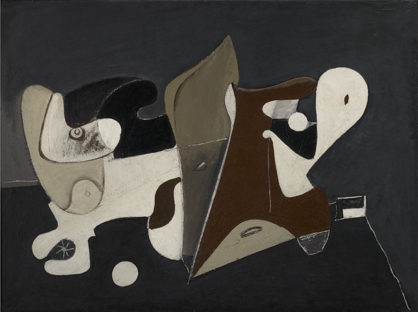 Enigma, c. 1933&ndash;34, oil on canvas, 36 x 47 7/8 in. (91.4 x 121.6 cm). The Museum of Fine Arts, Houston, Museum purchase funded by the Caroline Wiess Law Accessions Endowment Fund, 2005.1157.&nbsp;[AGCR: P120]