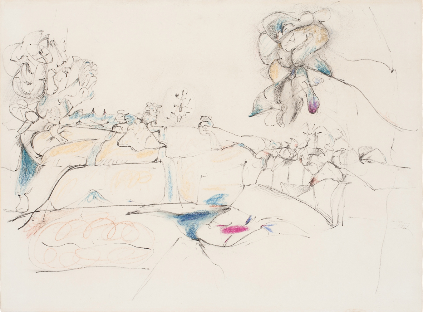 Virginia Landscape, 1944, graphite pencil and crayon on paper, 19 x 25 in. (48.3 x 63.5 cm). Private collection. [AGCR: D1505]