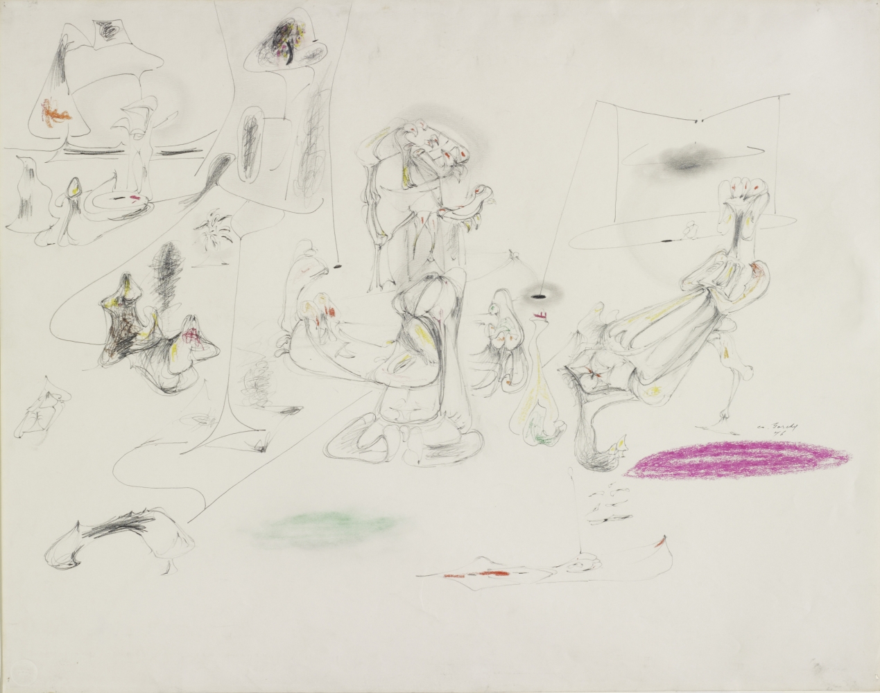 Drawing,&nbsp;Pastoral, 1946, graphite pencil and crayon on paper, 23 x 29 in. (58.4 x 73.7 cm). Private collection. [AGCR: D1398]