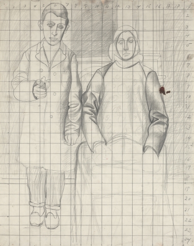 (Study for&nbsp;The Artist and His Mother), 1926&ndash;36, graphite pencil on paper, 24 x 19 in. (61 x 48.3 cm). National Gallery of Art, Washington, D.C., Ailsa Mellon Bruce Fund (1979.13.4). Photo: Courtesy the National Gallery of Art, Washington, D.C. [AGCR: D0659]