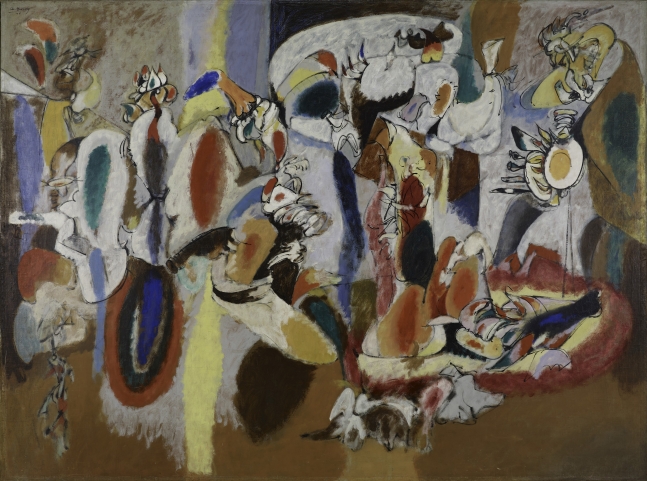The Liver is the Coxcomb, 1944, oil on canvas, 73 1/4 x 98 3/8 in. (186.1 x 249.9 cm). Collection Albright-Knox Art Gallery, Buffalo, New York; Gift of Seymour H. Knox, Jr., 1956 (K1956:4). Image courtesy Albright-Knox Art Gallery. Photograph by Tom Loonan and Brenda Bieger.&nbsp;[AGCR: P281]