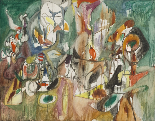 One Year The Milkweed, 1944, oil on canvas, 37 1/16 x 46 15/16 in. (94.1 x 119.3 cm). National Gallery of Art, Washington, D.C., Ailsa Mellon Bruce Fund, 1979.13.2.&nbsp;[AGCR: P279]