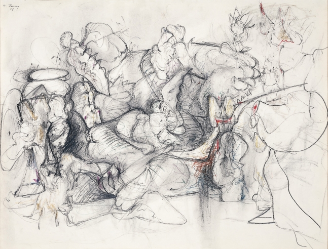 Untitled, 1944, graphite pencil and crayon on paper, 18 3/4 x 24 3/4 in. (47.6 x 62.9 cm). San Francisco Museum of Modern Art, Promised Gift of Pat and Bill Wilson, Hillsborough, California. [AGCR: D1116]